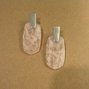 Kendra Scott Silver and Blush Pink Earrings